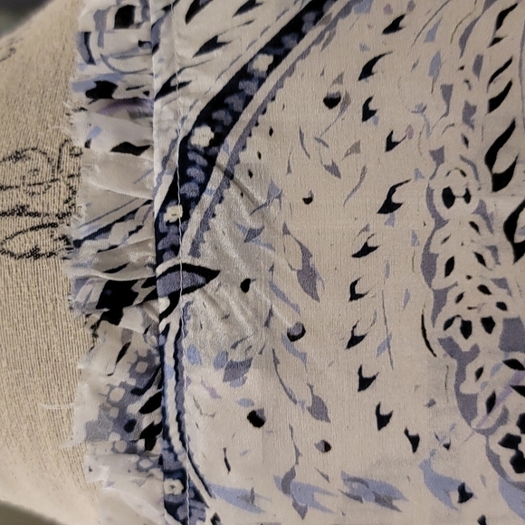 Go By Go Silk Peasent Printed 100% Silk Long-Sleeve Blouse - Size Small - Picture 7 of 8